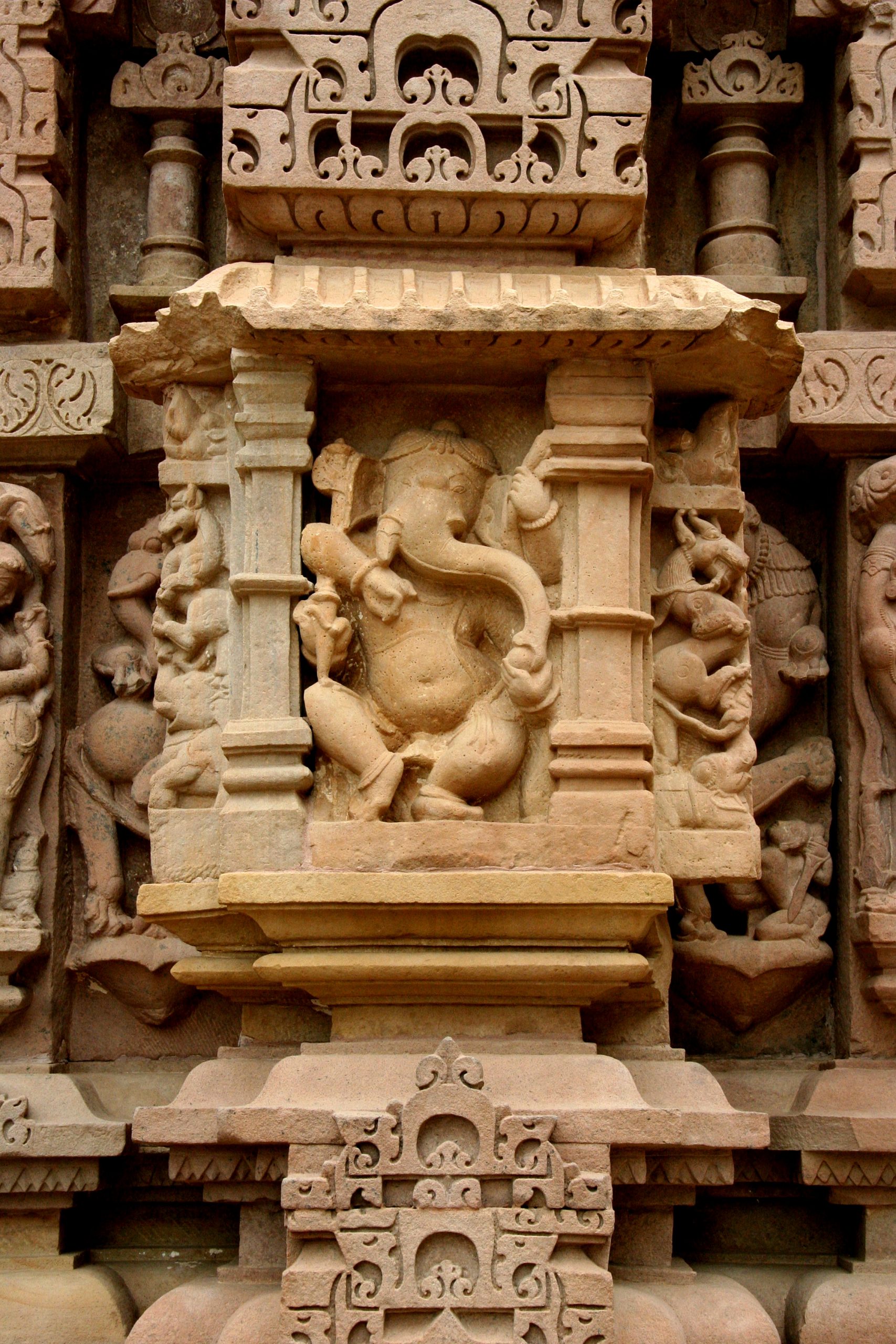 2015, detail of Ganesh, Khajuraho Temples, Chhatarpur, India